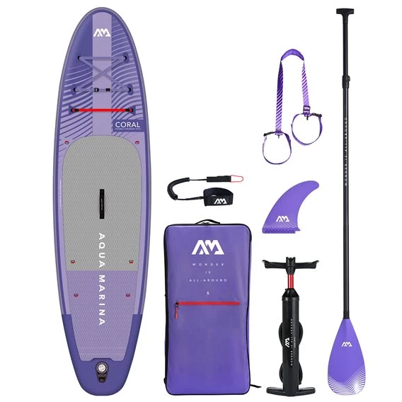 Aqua Marina Coral 10.2 SUP Komplett Set Ausblasbares Stand Up Paddle Board Night-fade