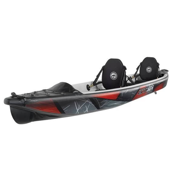 ExtaSea DS Double 473 Hochdruck Kajak Full Drop-Stitch 2er Luftkajak Set Red-grey