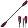 ExtaSea Tour Vario Fiberglas Doppelpaddel | 220-240cm | 4-teilig | Schwarz-rot